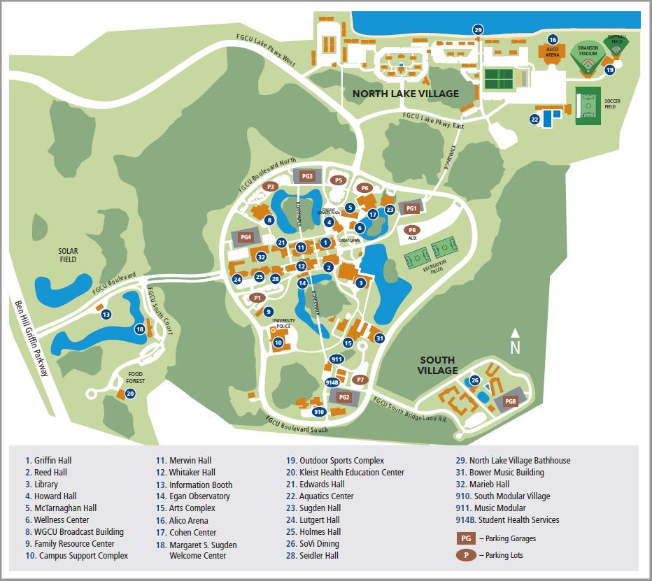 Florida Gulf Coast University Campus Map - New York Map Poster